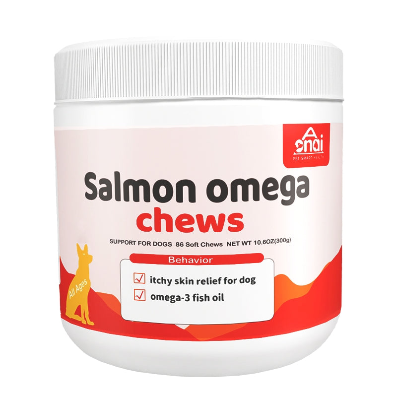 Salmon Omega Oil Soft Chews for Dogs,Skin & Coat Support,Shiny Coats Dog Skin Health Rich In EPA & DHA Fatty Acids Salmon Oil Supplement 10.6oz